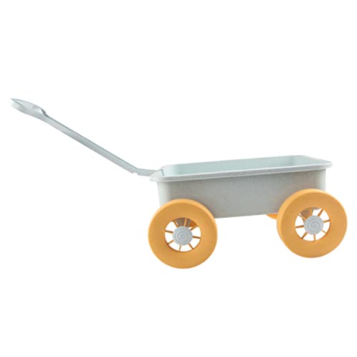 Garneck Strandspielzeug handgezogener Wagen Kind Schaufeln für den Strand Bauspielzeug aus Sand Seespielzeug Gartenspielzeug Cartoon-Trolley-Sandspielzeug Plastik Himmelblau von Garneck