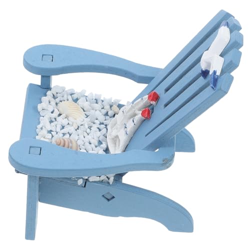 Garneck Strandstuhl Modell Deko Möbel für Puppenhaus Blauer Strandstuhl für Mikrolandschaft Kompaktes für Kleine Räume Einzigartiges von Garneck