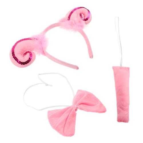 Garneck Tierkostümset mit Schafsohren Niedliches Tier Stirnband Kunstfellschwanz und Fliege für Tier Cosplay für Mottopartys und Festlichkeiten von Garneck