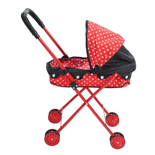 Garneck Trolley- Wagen klein Mini Kindergarten winzig kinderschubkarre zubehör Spielhauszubehör Zubehör für Babypuppen Eisenrahmen rot von Garneck