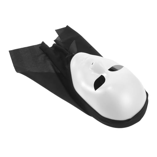 Garneck Unisex Vollgesichtsmaske Weiß Maskerade Maske für Halloween Party Street Dance Kostüm Cosplay mit Flexiblem Sitz und Realistischen Details von Garneck