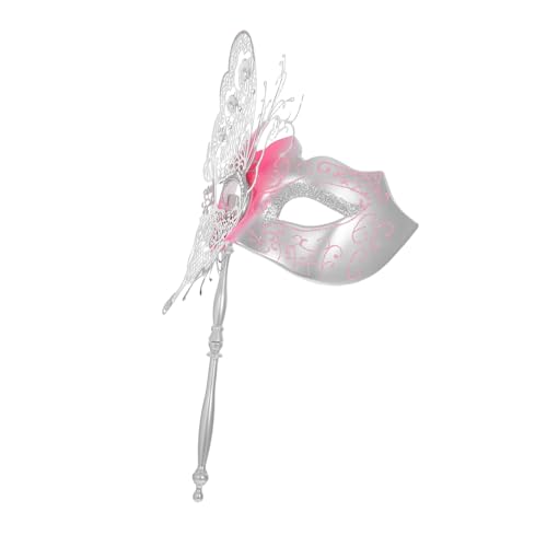 Garneck Venetian Butterfly aus Metall mit Stab Elegante Leichte Damenparty-maske für Halloween Mardi Gras Ball Karneval und Maskenball von Garneck
