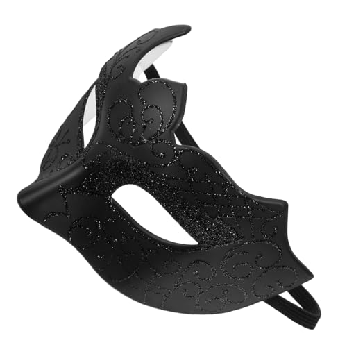 Garneck Venezianische Halbgesichtsmaske Schwarz Masquerade Ball Maske für Damen Herren Stilvolle Steampunk Maske für Halloween Karneval Maskenball Party Kostüm von Garneck