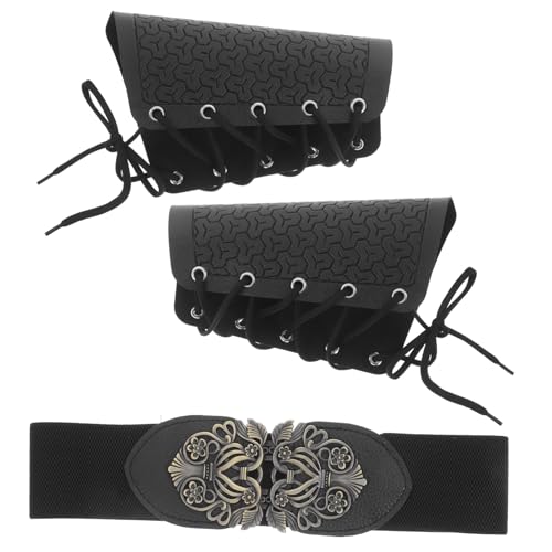 Garneck Vintage Mittelalterlicher Breiter Taillengürtel und Armstulpen Elastisches Retro Zubehör für Halloween Renaissance Kostüm Cosplay Damen Garneck Vintage Mittelalterlicher Breiter Taillengürtel und Armstulpen Elastisches Retro Zubehör für Halloween Renaissance Kostüm Cosplay Damen von Garneck