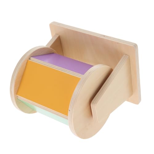 Garneck Vorschulspielzeug Kindertrommel mit rotierender Trommel Spinning Toy Montessori-Spinntrommel Rad drehendes Montessori-Trommel Holz von Garneck