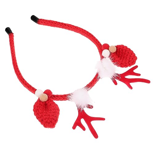 Garneck Weihnachts Geweih Stirnband Damen Rotes Elch Haaraccessoire Festlicher Foto Requisit Süßes Party Kostüm Zubehör von Garneck