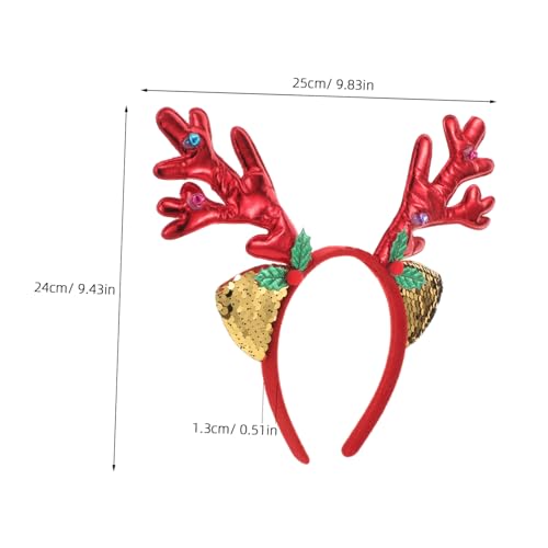 Garneck Weihnachts Stirnband Geweih Haarreifen Damen Rotes Geweih Kopfschmuck Party Accessoire für Xmas Festliche Kostümfeier Garneck Weihnachts Stirnband Geweih Haarreifen Damen Rotes Geweih Kopfschmuck Party Accessoire für Xmas Festliche Kostümfeier von Garneck