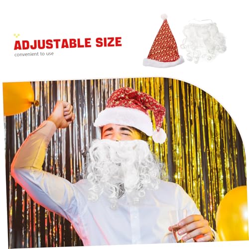 Garneck Weihnachtsmann Kostüm Fake Beard und Santa Claus Mütze Langlebig und Langes Lockiges für Karneval Party und Weihnachtsfeier und Modisch Garneck Weihnachtsmann Kostüm Fake Beard und Santa Claus Mütze Langlebig und Langes Lockiges für Karneval Party und Weihnachtsfeier und Modisch von Garneck