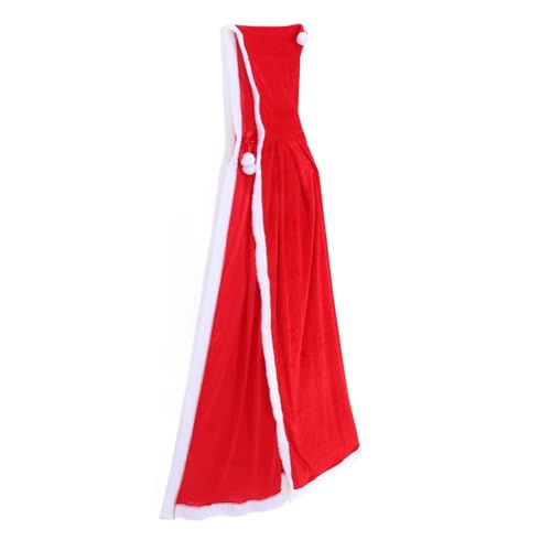 Garneck Weihnachtsmann Umhang mit Kapuze Roter Santa Kostüm Cape Weichem Lint Material Festliches Cosplay für Erwachsene für Weihnachtsfeiern und Rollenspiele von Garneck