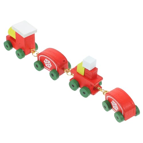 Garneck Weihnachtszug Dekore Weihnachtsdekorationen Für Drinnen Mini Zuhause Kleines Vintage Modell Kleine Weihnachtszug Dekoration Beschreibung Szene Puppe Holz Rot von Garneck