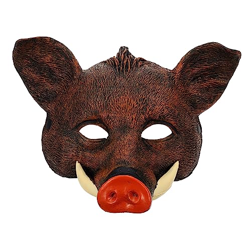 Garneck Wildschwein Maske Maskentier Cosplay-Tiermasken Tiere Halloween- -Masken Reh halloween costume halloween kleidung Party-Cosplay-Maske Party-Performance-Maske Pu Brown von Garneck