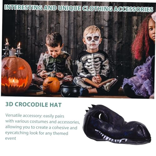 Garneck Witziger Alligator Hut Leichter Crazy Reptile Party Hat Einzigartiges Kostümzubehör für Halloween Karneval Cosplay für Erwachsene von Garneck