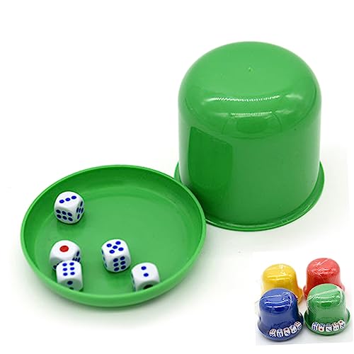 Garneck Würfelbecher Mit Deckel Und Würfeln Für Ktv-Partys Und Bar-Spiele Umweltfreundliches Material Ergonomisches Design Farben Zufällig von Garneck