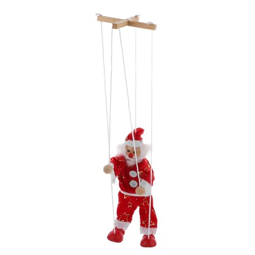 Garneck Xmas Marionette Holz Puppe Lustiges Ziehspielzeug für Kreative Weihnachtsdekoration Interaktive Puppenaufführung für Spiele und Festliche Anlässe von Garneck