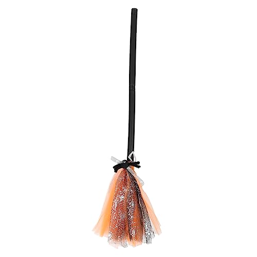 Garneck Zauberbesen faschingskostüme karnevalskostüme Halloween Cosplay Requisiten karnevalkostüme Hexen Besenstiel kleine Kleider Hexenbesen Cosplay Hexenbesen Stoff Orange von Garneck
