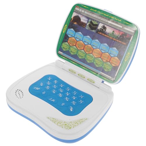 Garneck Zusammenklappbarer Lerncomputer Für Elektronisches Babybuch Elektrisches Lernspielzeug Für Tablet Früherziehungsspielzeug Zweisprachiger Laptop Blau Kunststoff von Garneck