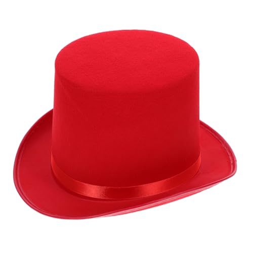 Garneck Zylinder – Kostümhut – Partyhut Zaubererhut Anziehhüte Zauberer-Sombrero-Hüte Halloween-Cosplay-Kostüm Viktorianischer Hut Für Erwachsene Rot von Garneck