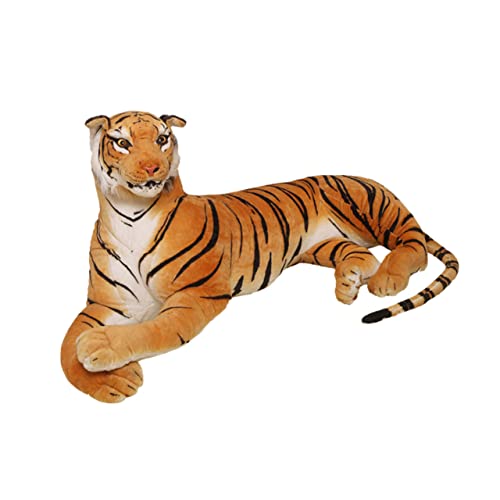 Garneck ausgestopftes Tierspielzeug Kuscheltier Animal Figures Spielzeugtiger Soft Toy Living Room Decoration raumdeko Tigerpuppe Tiger Simulation Tiger Stoffpuppen Orange von Garneck