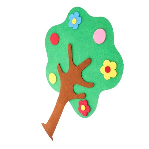 Garneck künstlicher Pflanzenbaum kognitives Lernspiel Lernpuzzle aus Vliesstoff Apfelbaum aus Filz für Apple Toys Vorschule Lernspiel „Filzäpfel“. Kindergarten-Lernspiel Grün von Garneck