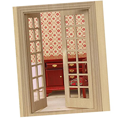 Garneck puppenhaus klein puppenstubenzubehör Dollhouse Accessory Traditional Dollhouse Door Türen Miniatur-Puppenhaustür Häuser puppenhaus zubehör Fenster puppenhaus Fenster Holz Hölzern von Garneck
