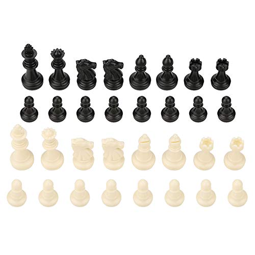 International Chess Set 32 Standard Tournament Chessmen Black White Lern Bildungsspielzeug Geschenk Brettspiele von Garosa