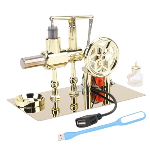 Garosa Stirling Motormotormodell, LED Light Power Generator Kit, Zink -Legierungs -Desktop -Motorspielzeug für Erwachsene, Wissenschaftliche Ausbildung mit LED -Licht von Garosa