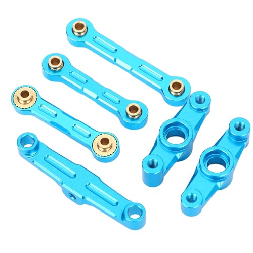 Garsent Aluminium-Lenk Baugruppe Upgrade-Teile mit Lenk Bändel für TT-02 T02 RC-Auto, RC-Auto-Lenkstange (Blue) von Garsent