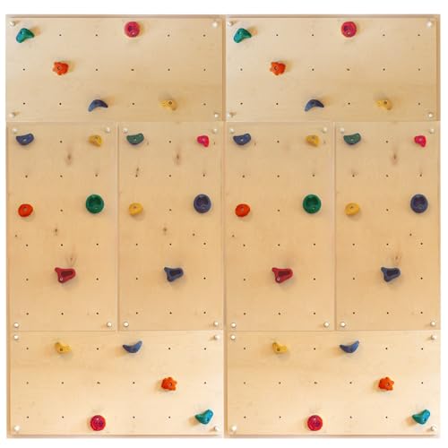 Gartenpirat Indoor Kletterwand IW8 228 x 228 cm 5,20 m² mit 40 Klettersteinen und Montagematerial von Gartenpirat