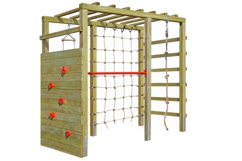 Gartenpirat Kinder Klettergerüst Premium – Aus massivem Holz – Großes Klettergerüst für Garten – Fördert Entwicklung von Kindern – 240 x 120 x 210 cm von Gartenpirat