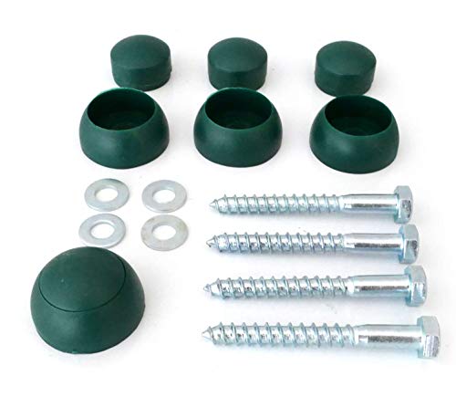 Gartenpirat Set mit 4X Schraube und Bolzen-Abdeckung Kappen grün für Reckstange Spielturm von Gartenpirat