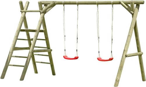 Gartenpirat Classic Kinderschaukel aus Holz Outdoor - Doppelschaukel 2 Schaukelsitze Kletterleiter mit Podest - 310 x 190 x 220 cm TÜV geprüft Gartenpirat Classic Kinderschaukel aus Holz Outdoor - Doppelschaukel 2 Schaukelsitze Kletterleiter mit Podest - 310 x 190 x 220 cm TÜV geprüft von Gartenpirat