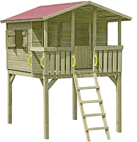 Stelzenhaus Spielhaus Tom aus Holz mit Veranda TÜV geprüft von Gartenpirat