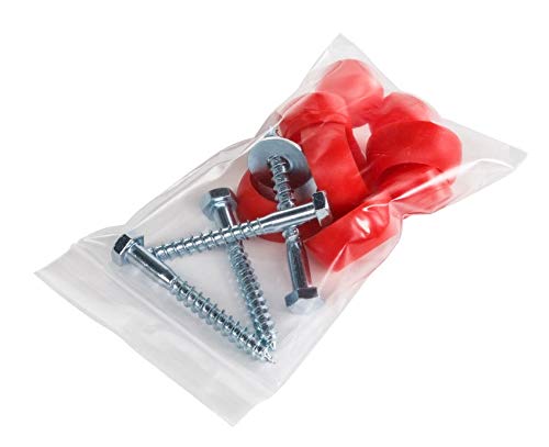 Gartenwelt Riegelsberger Schrauben M8x70 mm mit Schutzkappen ROT für Reckstange 90/125 cm Schrauben-Set inkl. Kappen DIN 571 von Gartenwelt Riegelsberger