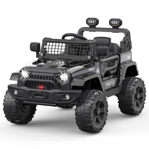Garvee 12V Kinderauto Mit 2,4G-Fernbedienung, 4 Eva Räder,Elektroauto Mit MP3, Musik, Hupe Und Scheinwerfer, Kinderfahrzeug Für Kinder Von 3-8 Jahren Schwarz von Garvee