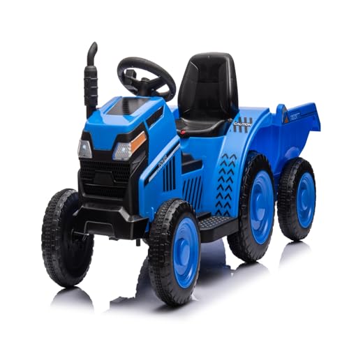 Elektrischer Traktor Mit AnhäNger, 2-In-1 Kinder Aufsitztraktor Mit Hupe, USB, Musik Und LED Lichtern, 12V Elektroauto, Kinderlast 30 Kg, Ab 3 Jahren Elektrischer Traktor Mit AnhäNger, 2-In-1 Kinder Aufsitztraktor Mit Hupe, USB, Musik Und LED Lichtern, 12V Elektroauto, Kinderlast 30 Kg, Ab 3 Jahren von GarveeMore