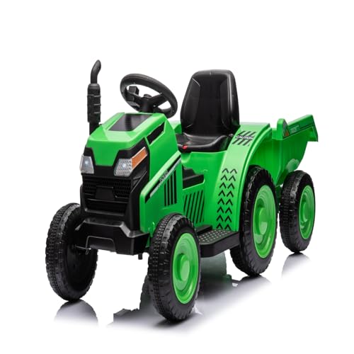 Elektrischer Traktor Mit AnhäNger, 2-In-1 Kinder Aufsitztraktor Mit Hupe, USB, Musik Und LED Lichtern, 12V Elektroauto, Kinderlast 30 Kg, Ab 3 Jahren Elektrischer Traktor Mit AnhäNger, 2-In-1 Kinder Aufsitztraktor Mit Hupe, USB, Musik Und LED Lichtern, 12V Elektroauto, Kinderlast 30 Kg, Ab 3 Jahren von GarveeMore