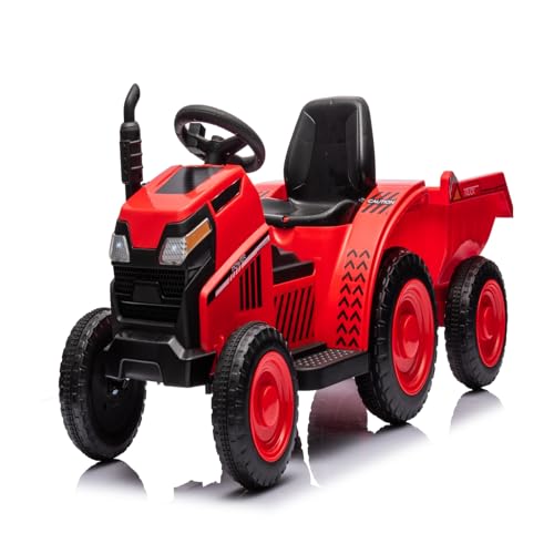 Elektrischer Traktor Mit AnhäNger, 2-In-1 Kinder Aufsitztraktor Mit Hupe, USB, Musik Und LED Lichtern, 12V Elektroauto, Kinderlast 30 Kg, Ab 3 Jahren Elektrischer Traktor Mit AnhäNger, 2-In-1 Kinder Aufsitztraktor Mit Hupe, USB, Musik Und LED Lichtern, 12V Elektroauto, Kinderlast 30 Kg, Ab 3 Jahren von GarveeMore