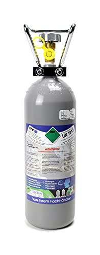 2 kg Kohlensäure Flasche / 2 kg CO2 Flasche/Mehrwegflasche gefüllt mit Kohlensäure (CO2) / Lebensmittelqualität nach E290 / NEU/TÜV geprüft/Import von GPG Gase-Partner GmbH