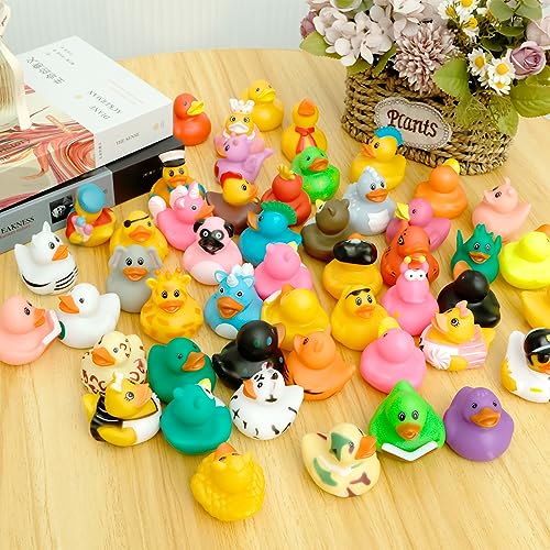 50 PCs Baby Badewannenspielzeug, BaSortierte Enten für Kinder Gummi Entenspielzeug Wasserspielzeug Badewanne Pool Spielzeug mit Abflussbabys Zubehör Bad für Party bevorzugt Gebu 50 PCs Baby Badewannenspielzeug, BaSortierte Enten für Kinder Gummi Entenspielzeug Wasserspielzeug Badewanne Pool Spielzeug mit Abflussbabys Zubehör Bad für Party bevorzugt Gebu von Gatphy