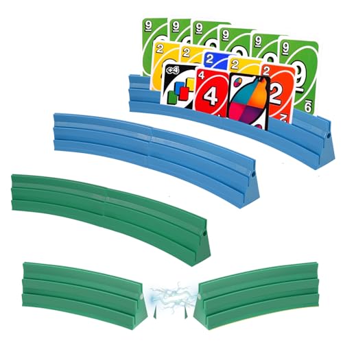 8 Stück spielkartenhalter Kinder mit 3 Rampen, Kartenhalter Spielkarten Magnetisches Spleißen, Zweifarbig, für Senioren Kinder Arthritis Feiern Poker/UNO (4Blauund 4Grün) von Gatphy
