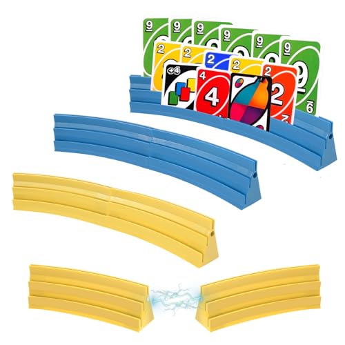 8 Stück spielkartenhalter Kinder mit 3 Rampen, Kartenhalter Spielkarten Magnetisches Spleißen, Zweifarbig, für Senioren Kinder Arthritis Feiern Poker/UNO (4Gelb 4Blau) von Gatphy