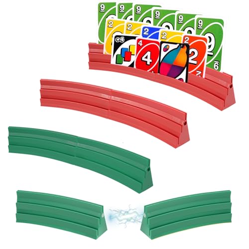 8 Stück spielkartenhalter Kinder mit 3 Rampen, Kartenhalter Spielkarten Magnetisches Spleißen, Zweifarbig, für Senioren Kinder Arthritis Feiern Poker/UNO (4Rot 4Grün) von Gatphy