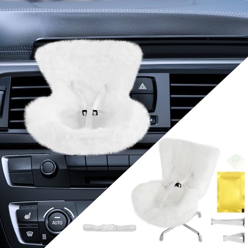 Autopuppen Sicherheitssitz rosa dekoratives Auto Sofa Sitz mit weichem pelzigem Kissen süße Luftentlüftungsdekor, um Puppenspielzeug für Lüfter und Sammler auszustellen(weiß) von Gatphy