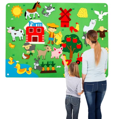 Filzspielzeug 105 x 75 cm Filztafel für Kinder Zum Aufhängen Selbstklebend Spielzeug für Kinder 3 Jahre Jungen Tiere Bauernhof Kinder Mädchen Vorschule für Spielzeug Lernspiel (Bauernhof) Filzspielzeug 105 x 75 cm Filztafel für Kinder Zum Aufhängen Selbstklebend Spielzeug für Kinder 3 Jahre Jungen Tiere Bauernhof Kinder Mädchen Vorschule für Spielzeug Lernspiel (Bauernhof) von Gatphy