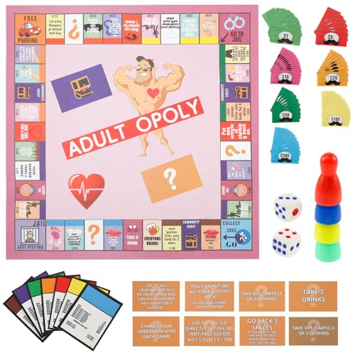 Gatphy Adultopoly Brettspiel Tragbares Paar-Brettspiel Lustige Paarspiele für Erwachsene Beziehungskarten Schlafzimmerspiele Set Beziehung für Paare Zuhause Reisen von Gatphy
