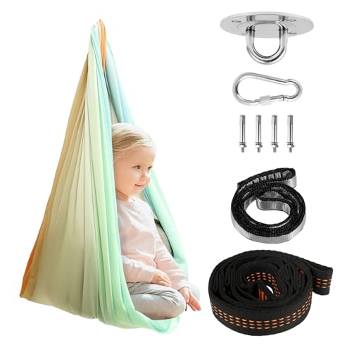Gatphy Sensorische Ganzkörpersocke Kinder Turntuch für Kinder Ganzkörperwickel, Atmungsaktiv Weich Elastisch Erwachsene für Sensibler Ausdruck Sportliches Geschicklichkeitstraining Yoga (Orange) von Gatphy