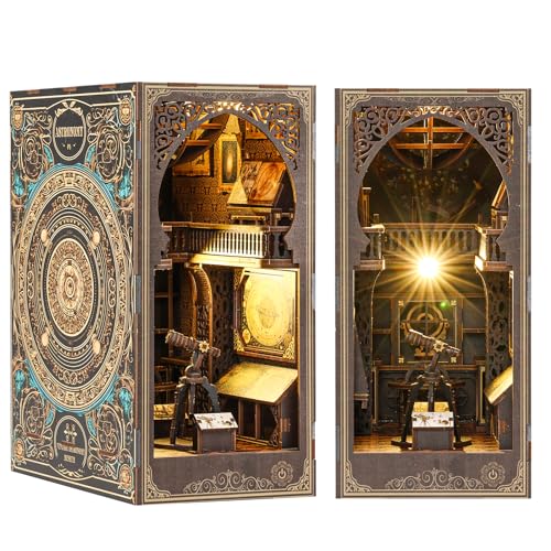 Miniatur-Haus-Set zum Bauen aus Holz, einfach, Book Nook DIY Kit Stil zum Aufhängen, Set für Haus, Miniatur, Gewächshaus, Buch für Kinder und Erwachsene, kreative Weihnachtsgeschenke von Gatphy