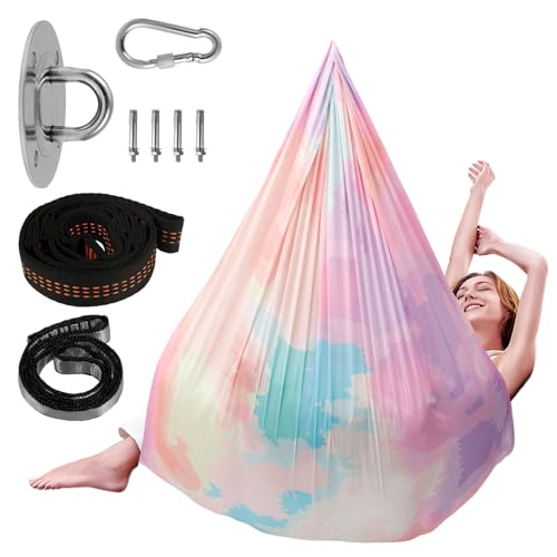 Sensorische Ganzkörpersocke Kinder Turntuch für Kinder Ganzkörperwickel, Atmungsaktiv Weich Elastisch Erwachsene für Sensibler Ausdruck Sportliches Geschicklichkeitstraining Yoga (Regenbogenfarbe) Sensorische Ganzkörpersocke Kinder Turntuch für Kinder Ganzkörperwickel, Atmungsaktiv Weich Elastisch Erwachsene für Sensibler Ausdruck Sportliches Geschicklichkeitstraining Yoga (Regenbogenfarbe) von Gatphy
