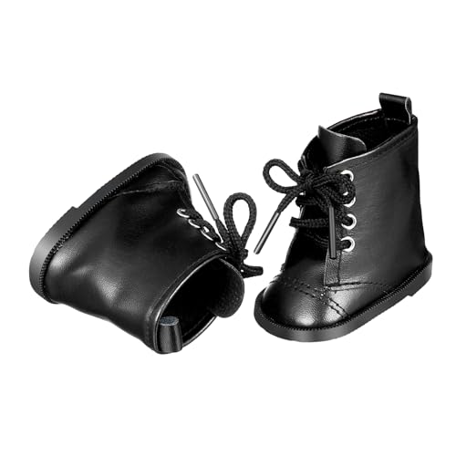 Gatuida 1 Paar Puppenstiefel Exquisite Minischuhe Minipuppenschuhe Miniatur-Schuhe Mädchenpuppenschuhe puppenspielzeug Puppen Kleidung Puppe Schuhe dekorative Minischuhe Black von Gatuida