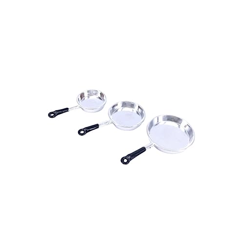 Gatuida 1 STK. Mini Pan Set Miniaturen Bausatz puppenhauszubehör -Kochgeschirr -Pfannen Kochgeräte Stellen Sie Sich vor, Sie eine Bratpfanne Miniatursachen Silver von Gatuida